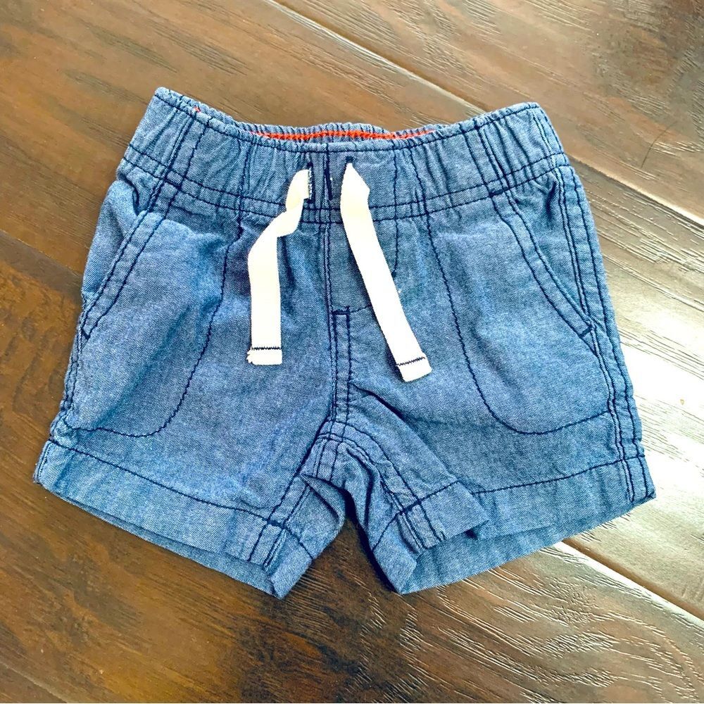 Carter's Baby Boy Blue Jean Pull-On Knit Denim Shorts | Size: 3m.